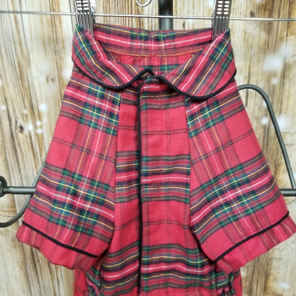 Bee & Willow Home Red Plaid Dog Large One Piece Flannel Pajama Christmas Cosplay - Picture 4 of 9